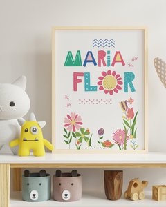 Quadro Personalizado Para Quarto de Bebê - Maria Flor