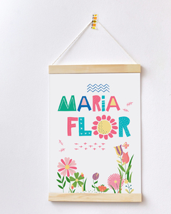 Flâmula Personalizada para Quarto de Bebê - Maria Flor