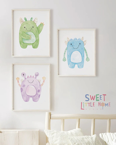 Conj. Quadro Infantil Monstrinhos Divertidos