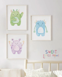 Conj. Quadro Infantil Monstrinhos Divertidos