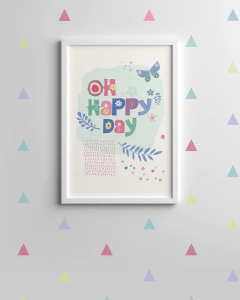 quadro lúdico para quarto de bebe oh happy day