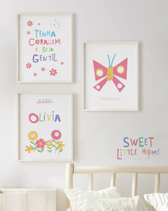 Conjunto Quadro Infantil Jardim da Olivia