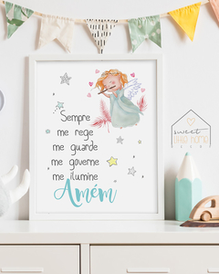 Quadro para Quarto Infantil - Oração do Anjo 2