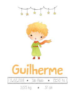 Quadro Nascimento - O Pequeno Principe -  Sweet Little Home Decor - Quadro Infantil Personalizados 