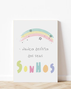 Placa Decorativa - Nunca Desista Do Seu Sonho