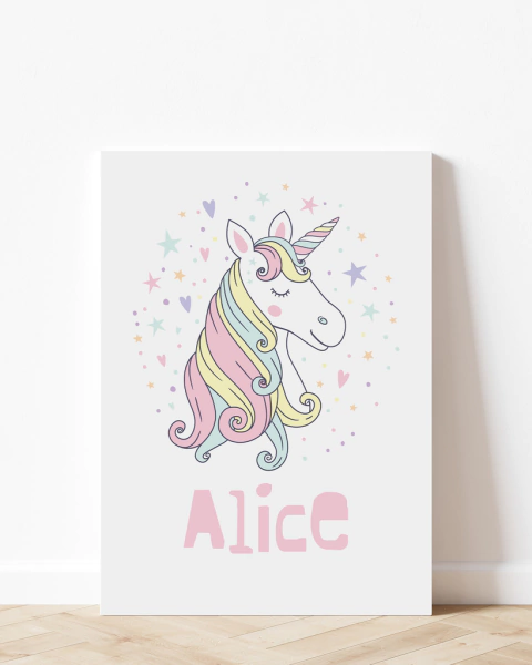 Placa Decorativa - Unicórnio ( Personalizável )