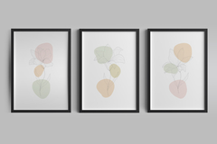 Conjunto De Quadros Para Sala - Vasos Abstratos
