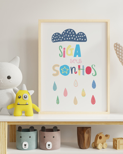 Quadro Para Quarto de Bebê - Siga Seus Sonhos