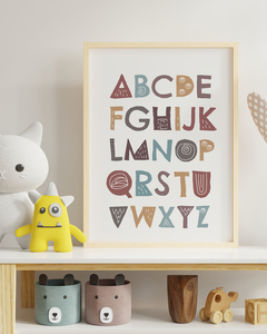 Quadro Para Quarto de Bebê - Scandi Alfabeto