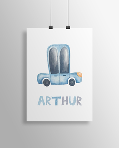 Quadro Carrinho Para Quarto Infantil - Arthur na internet