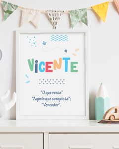 Quadro Significado Do Nome - Vicente - comprar online
