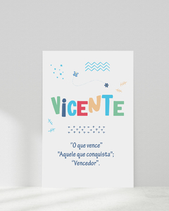 Pôster Significado Do Nome - Vicente