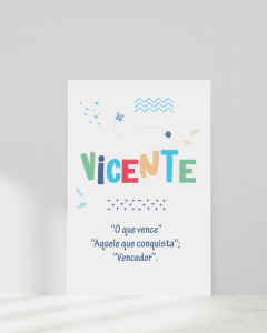 Pôster Significado Do Nome - Vicente
