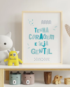Quadro Infantil - Tenha Coragem Azul