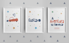 Conjunto 3 Quadros - Aventura - comprar online