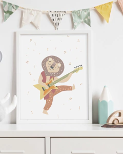 Quadro Para Quarto Infantil - Leão Musical - comprar online