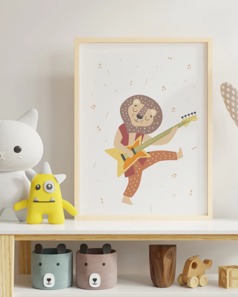 Quadro Para Quarto Infantil - Leão Musical