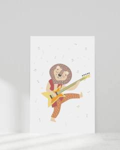 Quadro Para Quarto Infantil - Leão Musical na internet