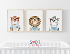 Conjunto Quadros para quarto de bebê - Bichinhos Little Boys 2