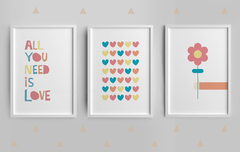 Conjunto 3 Quadros Infantil- All You Need Is Love - comprar online