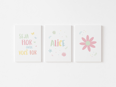Conjunto Placas Decorativas - Seja Flor