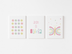 Conjunto Placas Decorativas - Jardim da Olívia