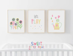 Conjunto 3 Quadros - Lets Play