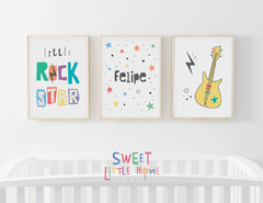 Conjunto 3 Quadros - Little Rock Star