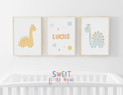 Conjunto 3 Quadros Dinossauro - Lucas