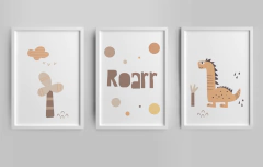 Conjunto 3 Quadros Dinossauro - Roarrr - comprar online