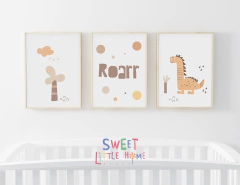 Conjunto 3 Quadros Dinossauro - Roarrr