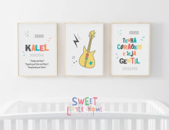 Conjunto 3 Quadros Significado Nome - Kalel