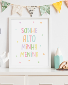 Quadro Para Quarto Bebê - Sonhe Alto Minha Menina - comprar online