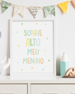 Quadro Para Quarto Bebê - Sonhe Alto Meu Menino - comprar online