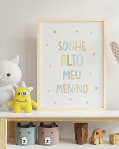 Quadro Para Quarto Bebê - Sonhe Alto Meu Menino