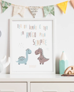 Quadro Para Quarto Infantil - Ter Irmãos Dino na internet