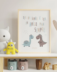 Quadro Para Quarto Infantil - Ter Irmãos Dino - comprar online