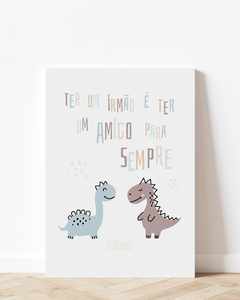 Quadro Para Quarto Infantil - Ter Irmãos Dino -  Sweet Little Home Decor - Quadro Infantil Personalizados 