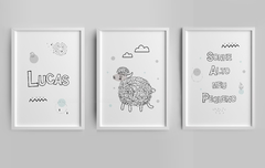 Conjunto 3 Quadros Ovelha - Sonhe Alto - comprar online