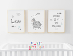Conjunto 3 Quadros Ovelha - Sonhe Alto