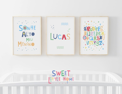 Conjunto 3 Quadros Alfabeto - Fantasia