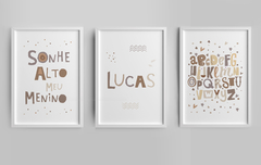 Conjunto 3 Quadros Alfabeto - Terra - comprar online