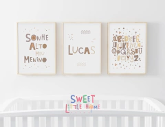 Conjunto 3 Quadros Alfabeto - Terra