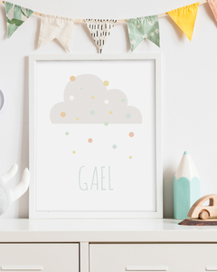 Quadro Quarto Infantil - Gael Com Nuvem - comprar online