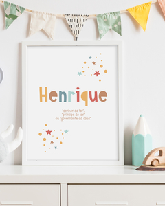 Quadro Significado Do Nome - Henrique - loja online