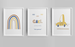 Conjunto 3 Quadros Infantil Significado Nome Gael - comprar online