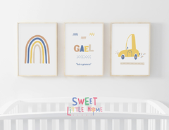 Conjunto 3 Quadros Infantil Significado Nome Gael