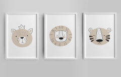 Quadro Infantil Quarto Bebê - Bichinhos - comprar online