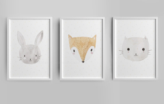 Quadro Infantil Quarto Bebê - Bichinhos Escandinavos 2 - comprar online