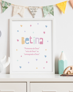 Quadro Infantil Significado Do Nome - Betina - comprar online